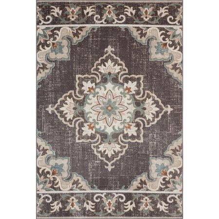 LR RESOURCES LR Resources ANTIQ81462BWE537A Rustic Transitional Medallion Woven Indoor & Outdoor Rectangle Area Rug ANTIQ81462BWE537A